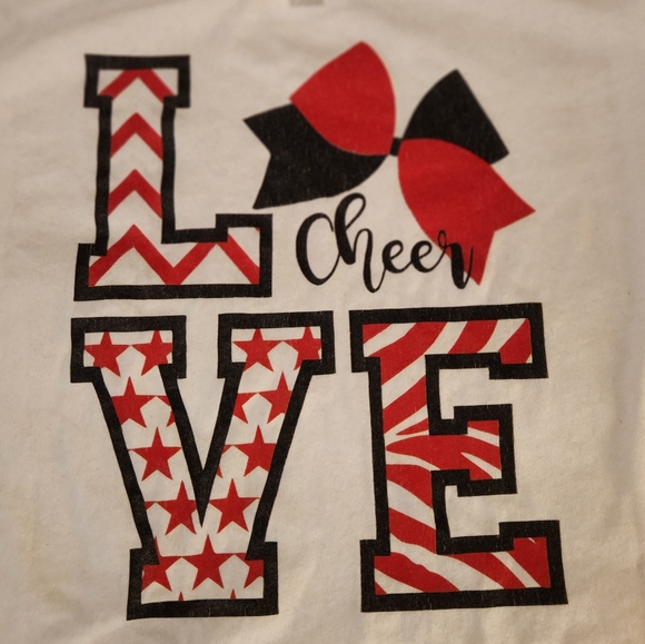 Cheer Shirt and Red bow - Picture 2 of 4